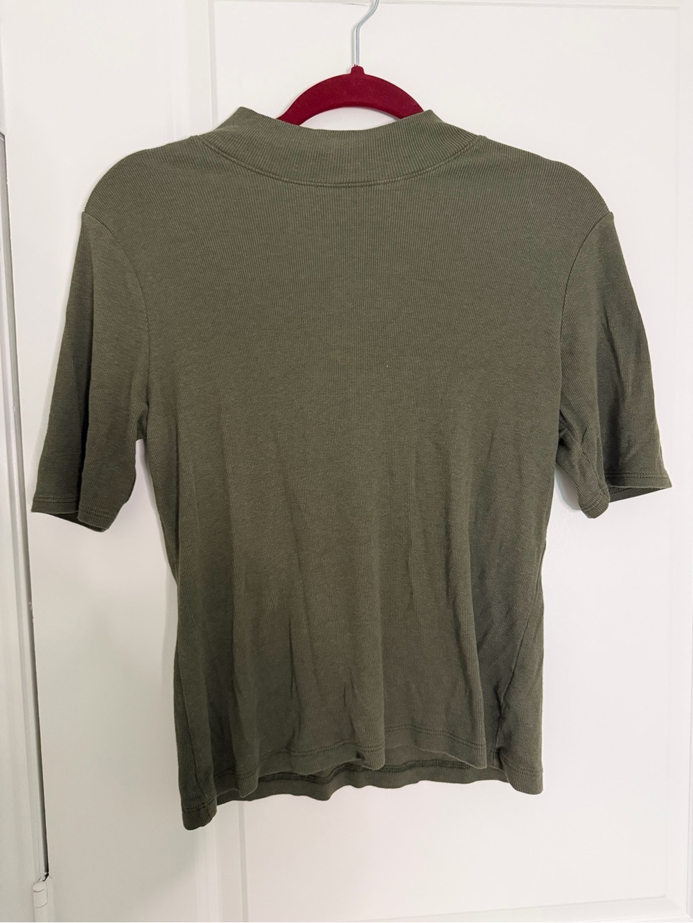Joie Olive Green Short Sleeve Ribbed Tee